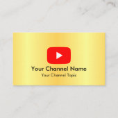 Youtube Vlogger Golden en eenvoudige QR-code Visitekaartje (Voorkant)