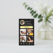 YouTube Yellow Influencer Vlogger Creator QR-code Visitekaartje (Staand voorkant)