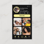 YouTube Yellow Influencer Vlogger Creator QR-code Visitekaartje (Voorkant)