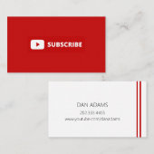 Youtube Youtuber Abonneer Visitekaartje (Voorkant / Achterkant)