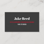 Youtube Youtuber Social Media Bloger Visitekaartje (Achterkant)