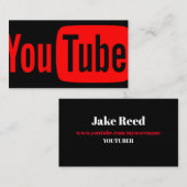 Youtube Youtuber Social Media Bloger Vloger Visitekaartje (Voorkant / Achterkant)