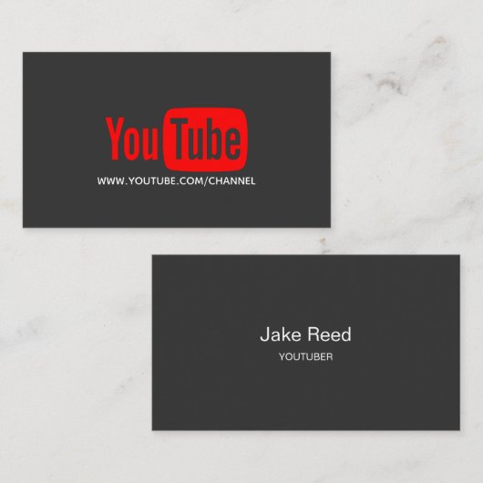 Youtube Youtuber Social Media Bloger Vloger Visitekaartje (Voorkant / Achterkant)