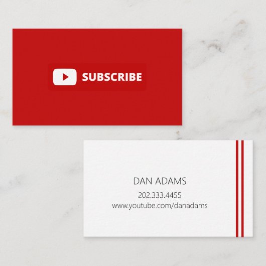 Youtube Youtuber Subscribe Visitekaartje (Voorkant / Achterkant)