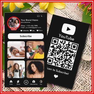 YouTube Zwarte Invloedrijke Vlogger Maker QR Code Visitekaartje