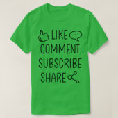 Youtuber Blogger Like commentaar abonneren aandeel T-shirt (Design voorkant)