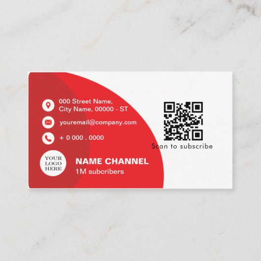YouTuber visitekaartje template Vecto (Achterkant)