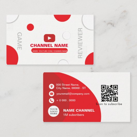 YouTuber visitekaartje template Vecto (Voorkant / Achterkant)