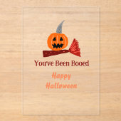 You've been Booed happy Halloween pumpink broom sc Acryl Uitnodigingen (Voorkant)