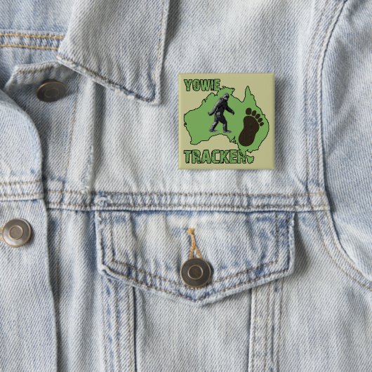 Yowie Tracker Vierkante Button 5,1 Cm (In situ)