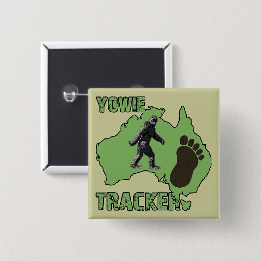 Yowie Tracker Vierkante Button 5,1 Cm (Voorkant /achterkant)