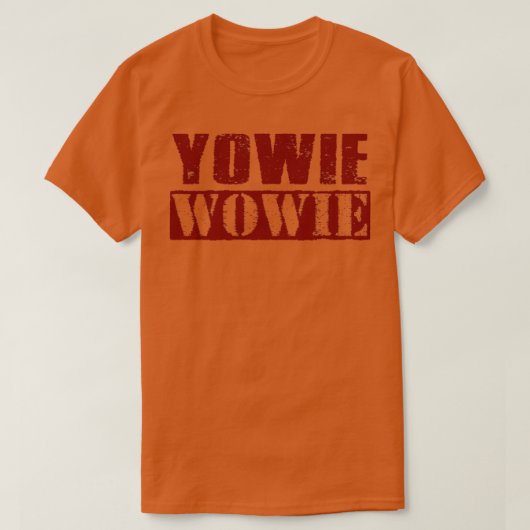 Yowie Wowie  Maroon Text T-shirt (Design voorkant)