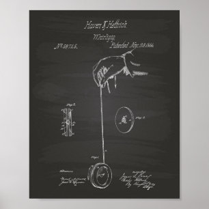 Yoyo 1866 Patent Art Chalkboard Poster