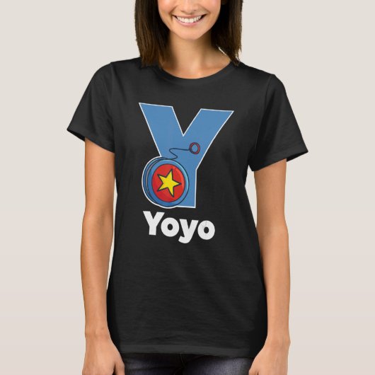 Yoyo Alphabet 70s 80s 90s Old Classic Game Pastim T-shirt (Voorkant)