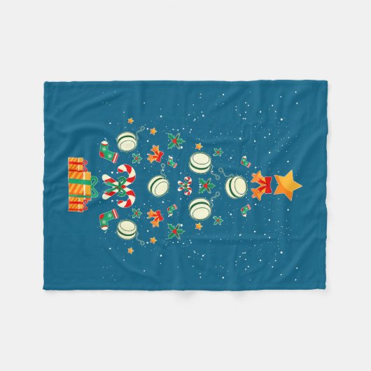 Yoyo Christmas Tree Xmas  Fleece Deken (Voorkant (Horizontaal))