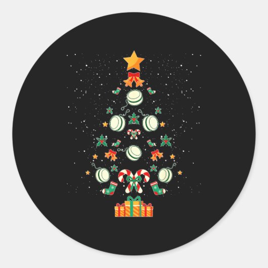 Yoyo Christmas Tree Xmas Ronde Sticker (Voorkant)