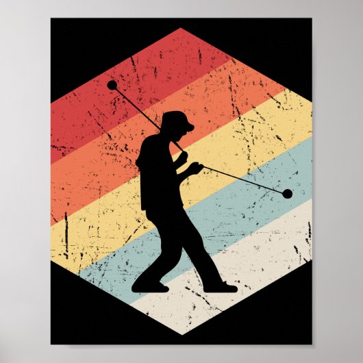 Yoyo Player Colorful Retro Poster (Voorkant)