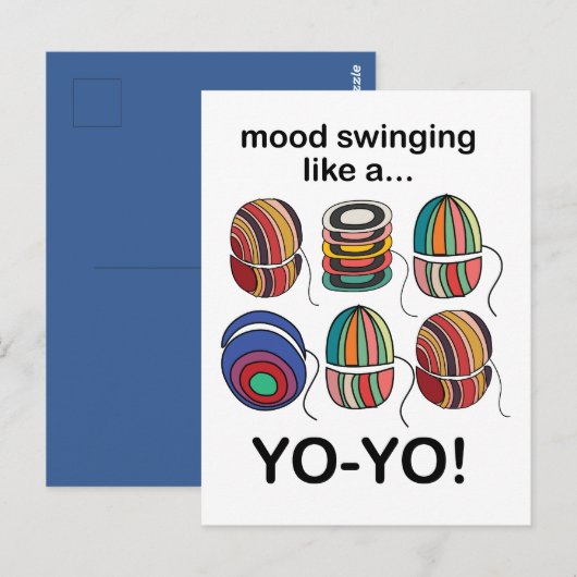 Yoyo Stemming Wisselende stemming als een jojo Gra Briefkaart (Voorkant / Achterkant)
