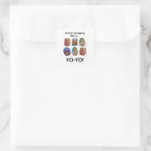 Yoyo Stemming Wisselende stemming als een jojo Gra Vierkante Sticker (Tas)
