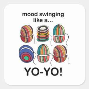 Yoyo stemmingwisselingen als een jojo grappig vierkante sticker