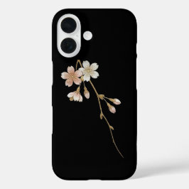 Yozakura Elegantie: Gouden Sakura & Middennachtzwa iPhone 16 Hoesje