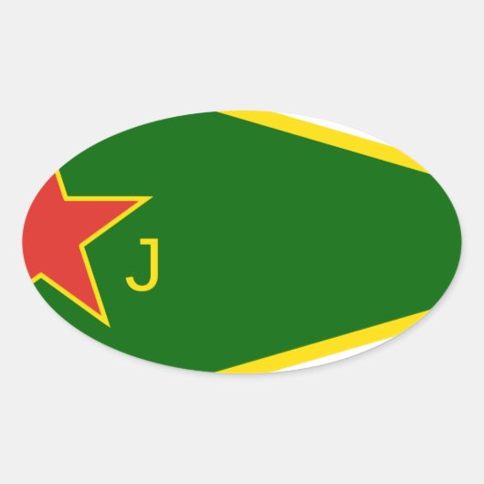 YPJ-vlag Ovale Sticker (Voorkant)