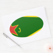 YPJ-vlag Ovale Sticker (Envelop)