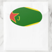 YPJ-vlag Ovale Sticker (Tas)