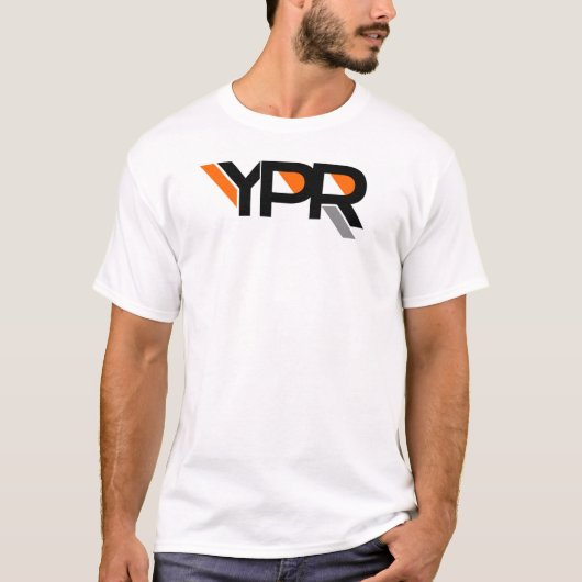 YPR-T-shirt — Grijze streep T-shirt (Voorkant)