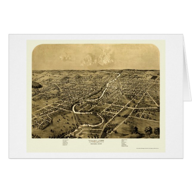Ypsilanti, MI Panorama Map - 1868 (Voorkant Horizontaal)