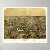 Ypsilanti, MI Panorama Map - 1868 Poster (Voorkant)