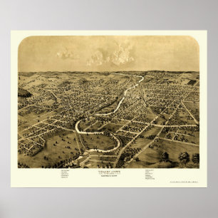 Ypsilanti, MI Panorama Map - 1868 Poster