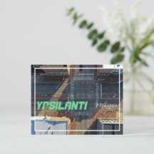 Ypsilanti Michigan Aerial City Uitzicht Briefkaart