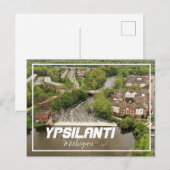 Ypsilanti Michigan Dam Briefkaart (Voorkant / Achterkant)