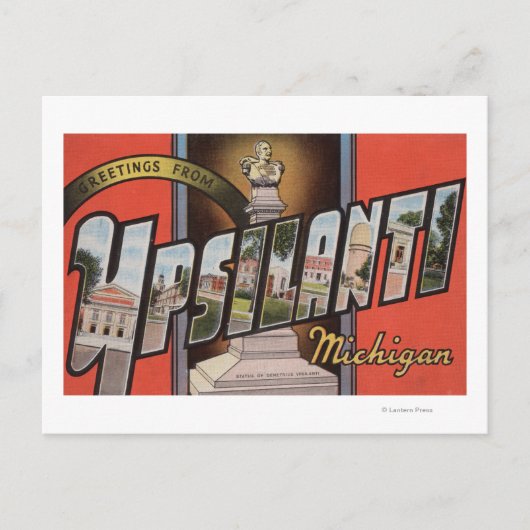 Ypsilanti, Michigan - Grote Letter-scènes Briefkaart (Voorkant)