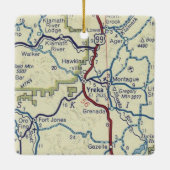 Yreka CA  Map Keramisch Ornament (Achterkant)