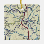 Yreka CA Map Keramisch Ornament (Voorkant)