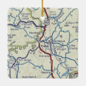 Yreka CA Map Keramisch Ornament (Achterkant)