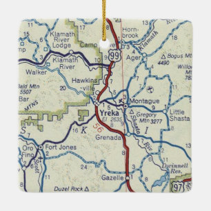 Yreka CA Map Keramisch Ornament