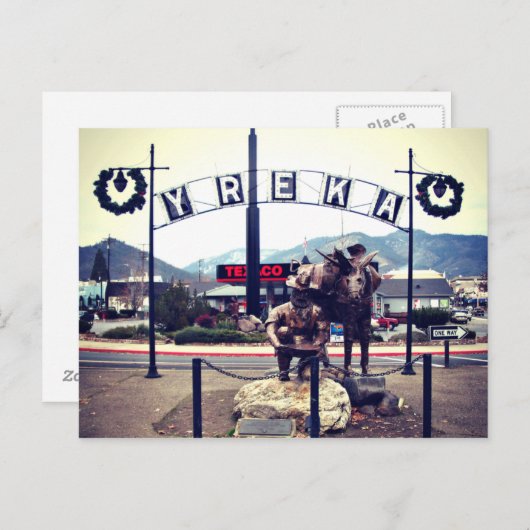 Yreka Miner Statue Briefkaart (Voorkant / Achterkant)