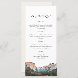 YSEMITE National Park Skyline Waterverf Wedding Menu