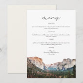 YSEMITE National Park Skyline Waterverf Wedding Menu (Voorkant / Achterkant)