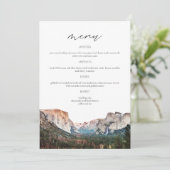 YSEMITE National Park Skyline Waterverf Wedding Menu (Staand voorkant)
