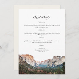YSEMITE National Park Skyline Waterverf Wedding Menu