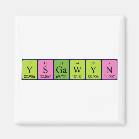 Ysgawyn periodieke lijstnaam magnet (Voorkant)