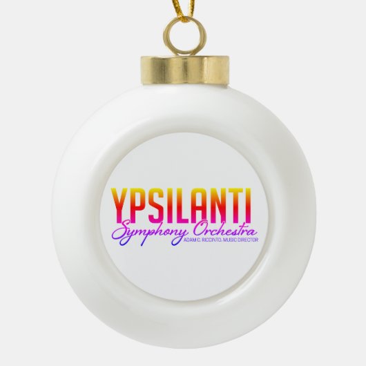 YSO Bolkleur Logo Keramische Bal Ornament (Voorkant)