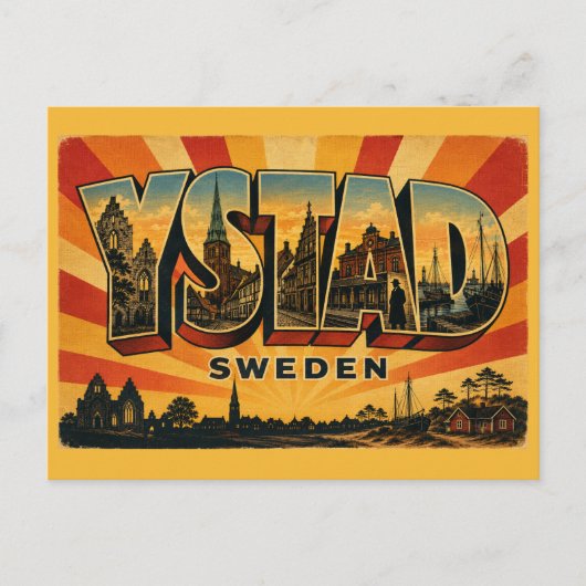 Ystad Zweden, Wallanders Stad Briefkaart (Voorkant)