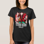 Ystrad Aeron Wales Welsh Flag Y Ddraig Goch Dragon T-shirt (Voorkant)