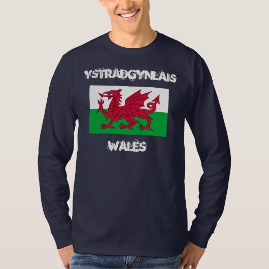 Ystradgynlais, Wales met Welsh flag T-shirt (Voorkant)