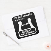 "YT JAIL INMATE" grappige gevangenbewaarneming Vierkante Sticker (Envelop)